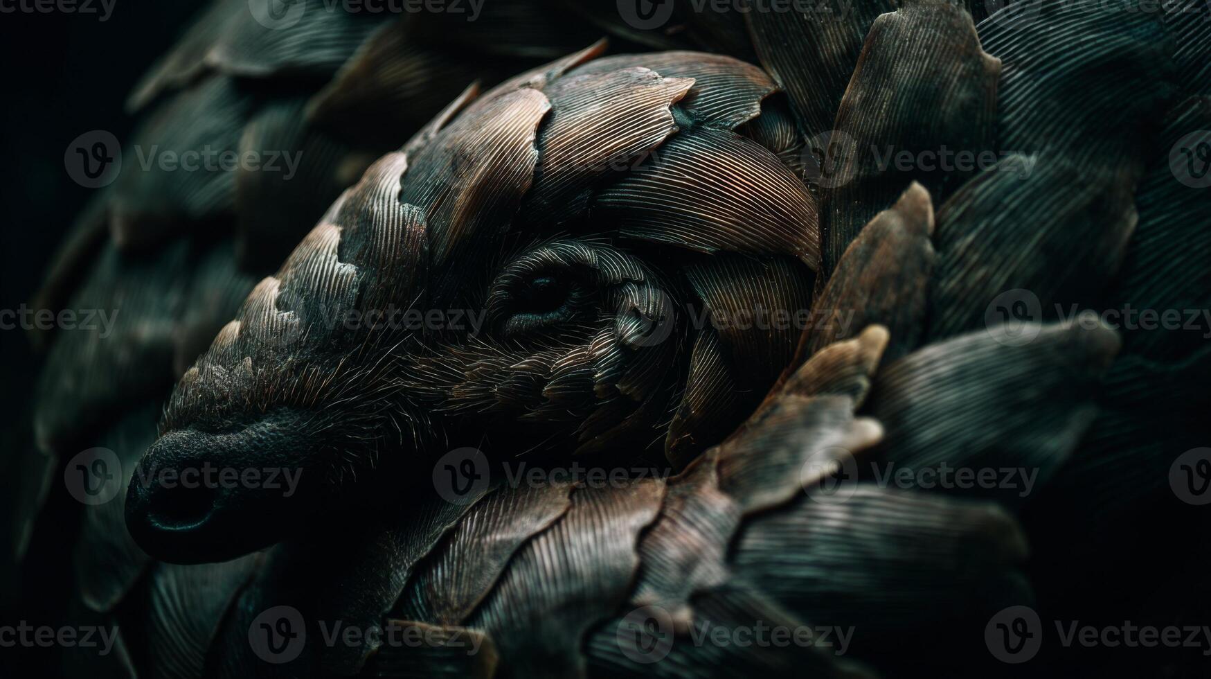 Intricate Close-up of a Unique Animal with Leaf-like Texture and Distinct Eye, Perfect for Nature and Wildlife Themes photo