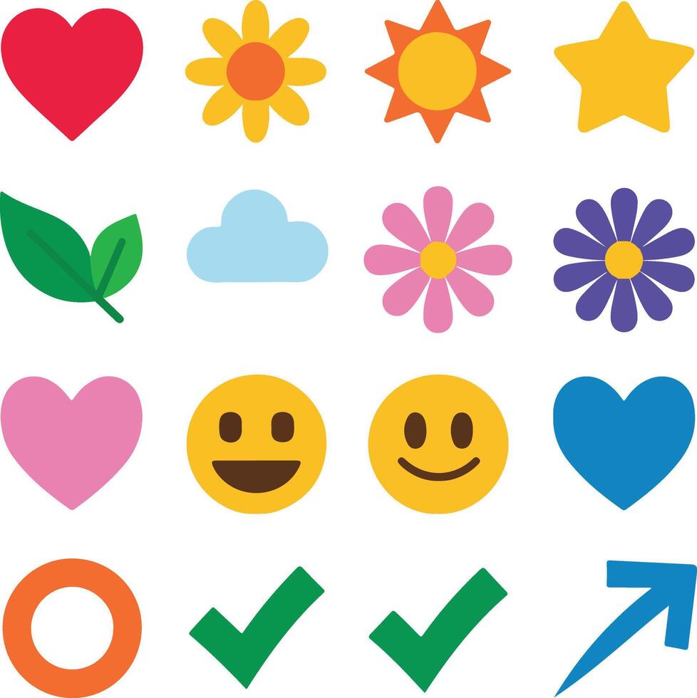 a set of colorful emoticons on a white background. AI generat vector