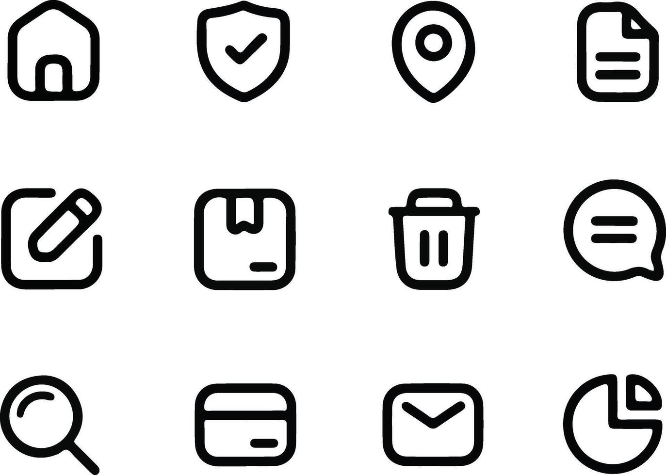 Collection Outline Icons UI vector