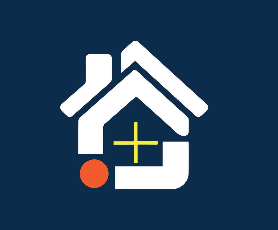 Abstract House Icons in White and Blue on a Dark Blue Background for Real Estate and Construction Industry Concepts vector