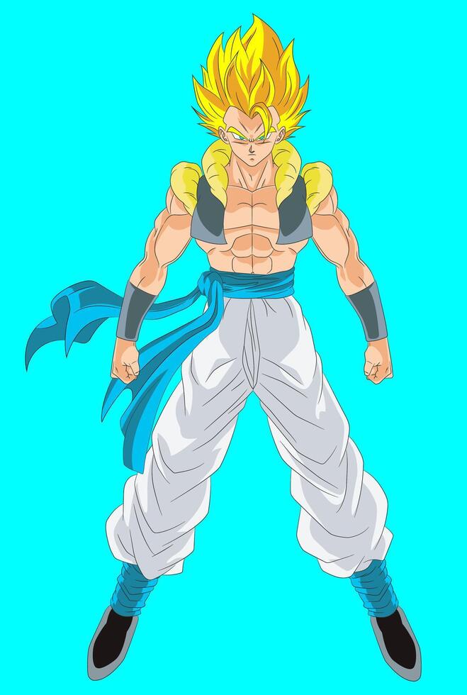 illustration of Gogeta super saiyan from Dragon Ball full color vector