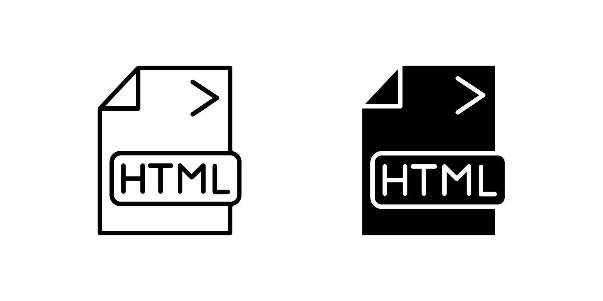 html archivo icono. genial para tecnología o web desarrollo diseños vector