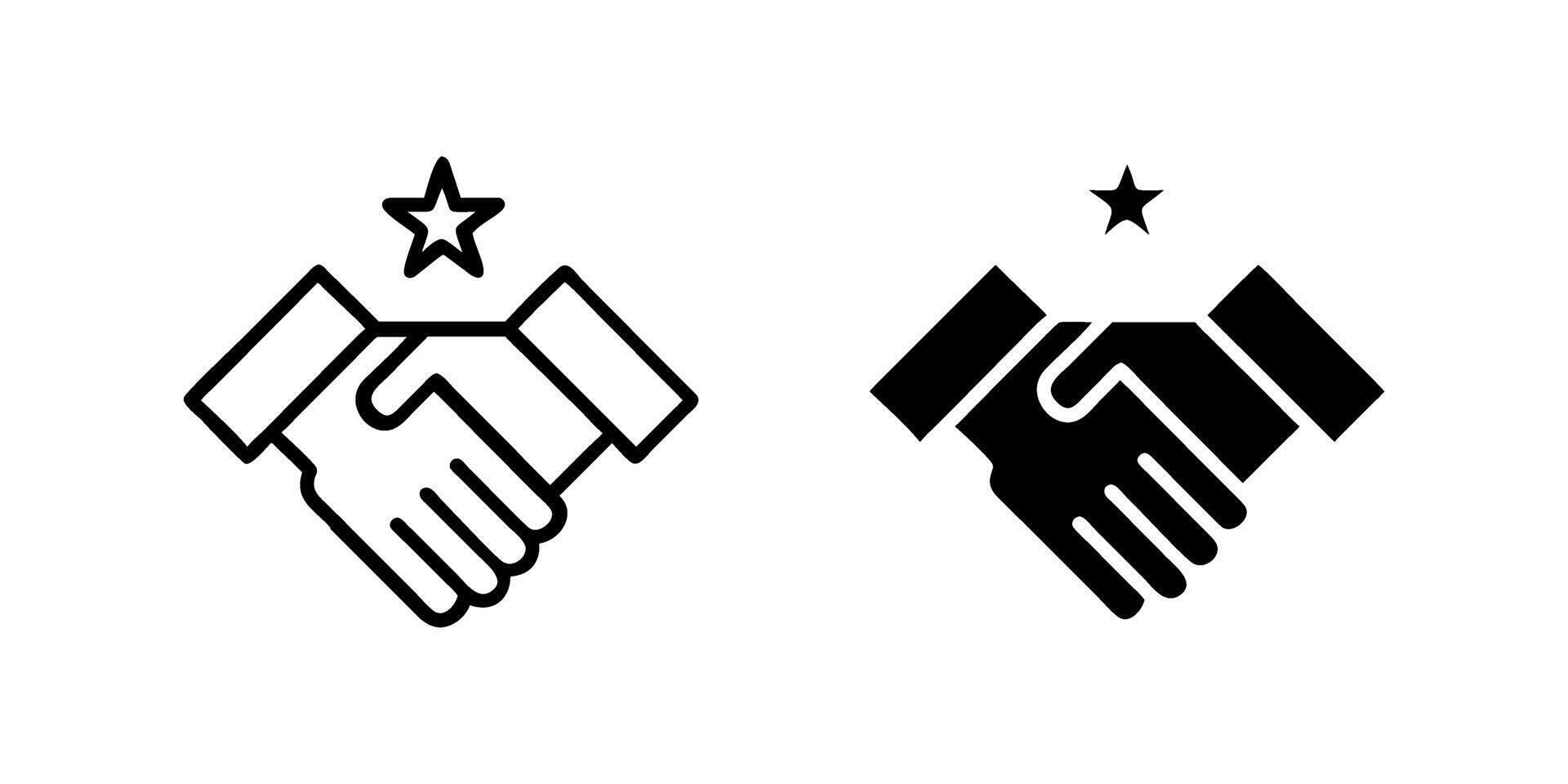 Patriotic handshake with star icon collection. Ideal for unity designs. vector