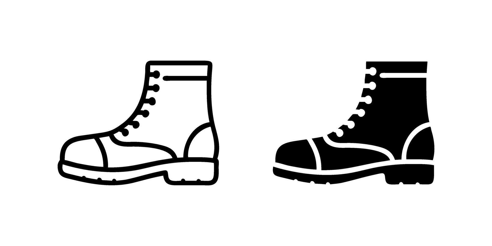 Military boots icon collection. Perfect for veteran or army designs. vector