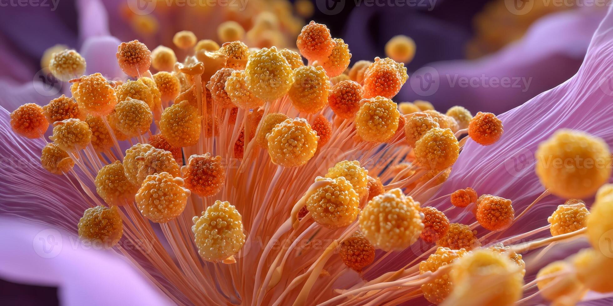 Stunning close-up of vibrant flower stamen showcasing intricate details and rich colors in a floral composition photo