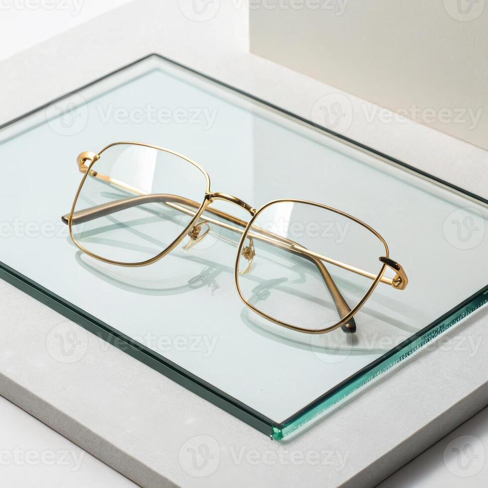 Lipstick, glamorous mood, standing proudly, elegant display on reflective glass photo