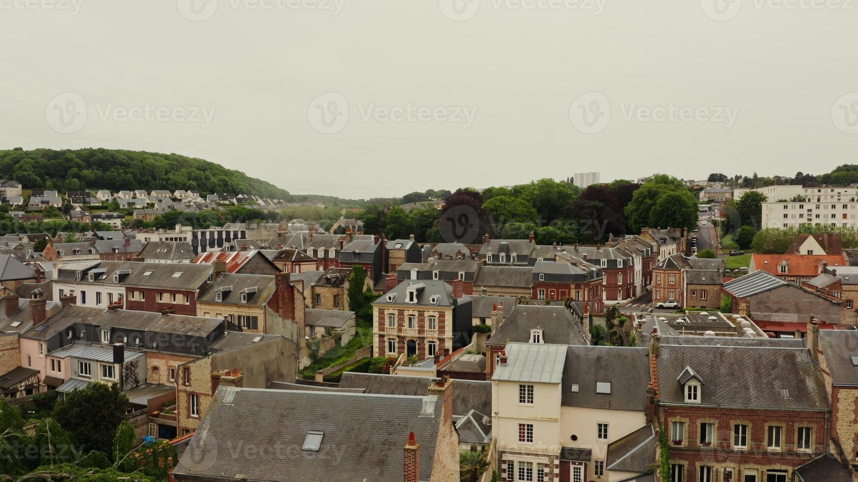 A view of a city from above photo