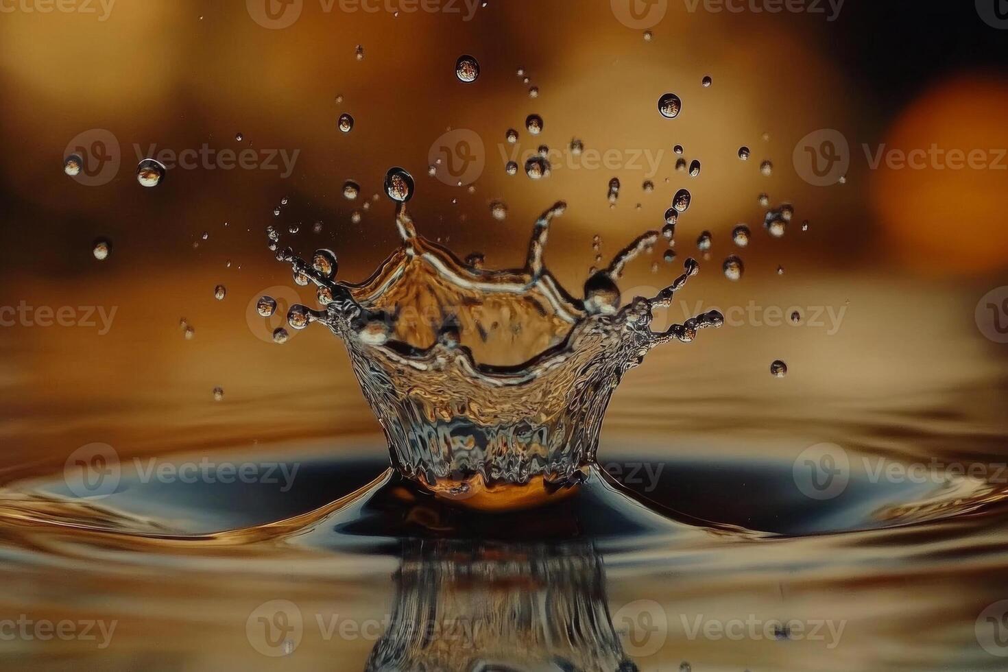 Water splash with a crown photo