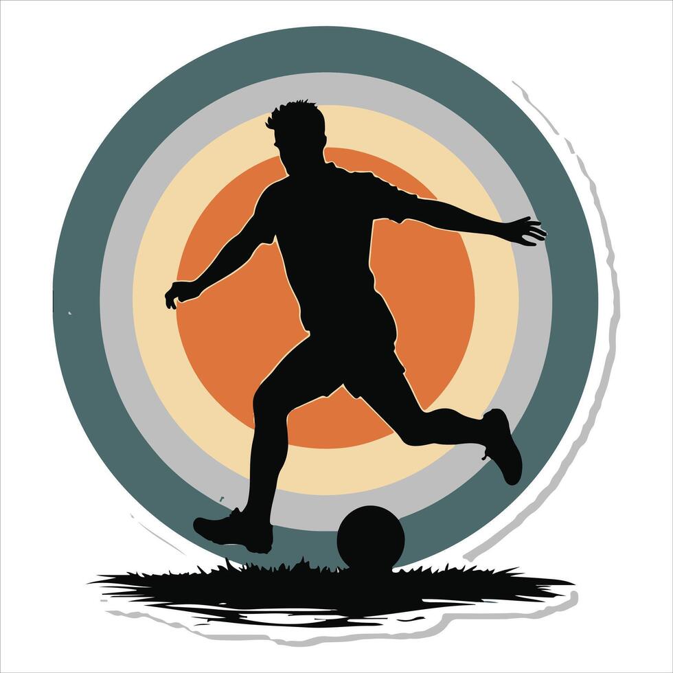 Graphic artistic artwork of a football player silhouette vector
