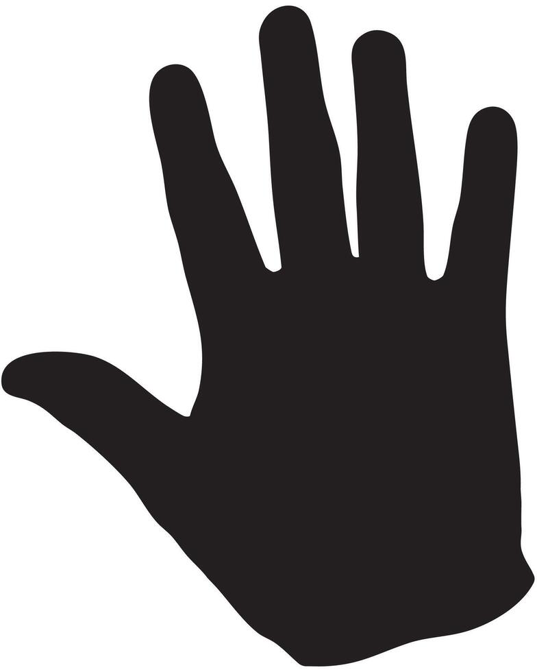Human hand silhouette, stop, no or halt gesture concept vector