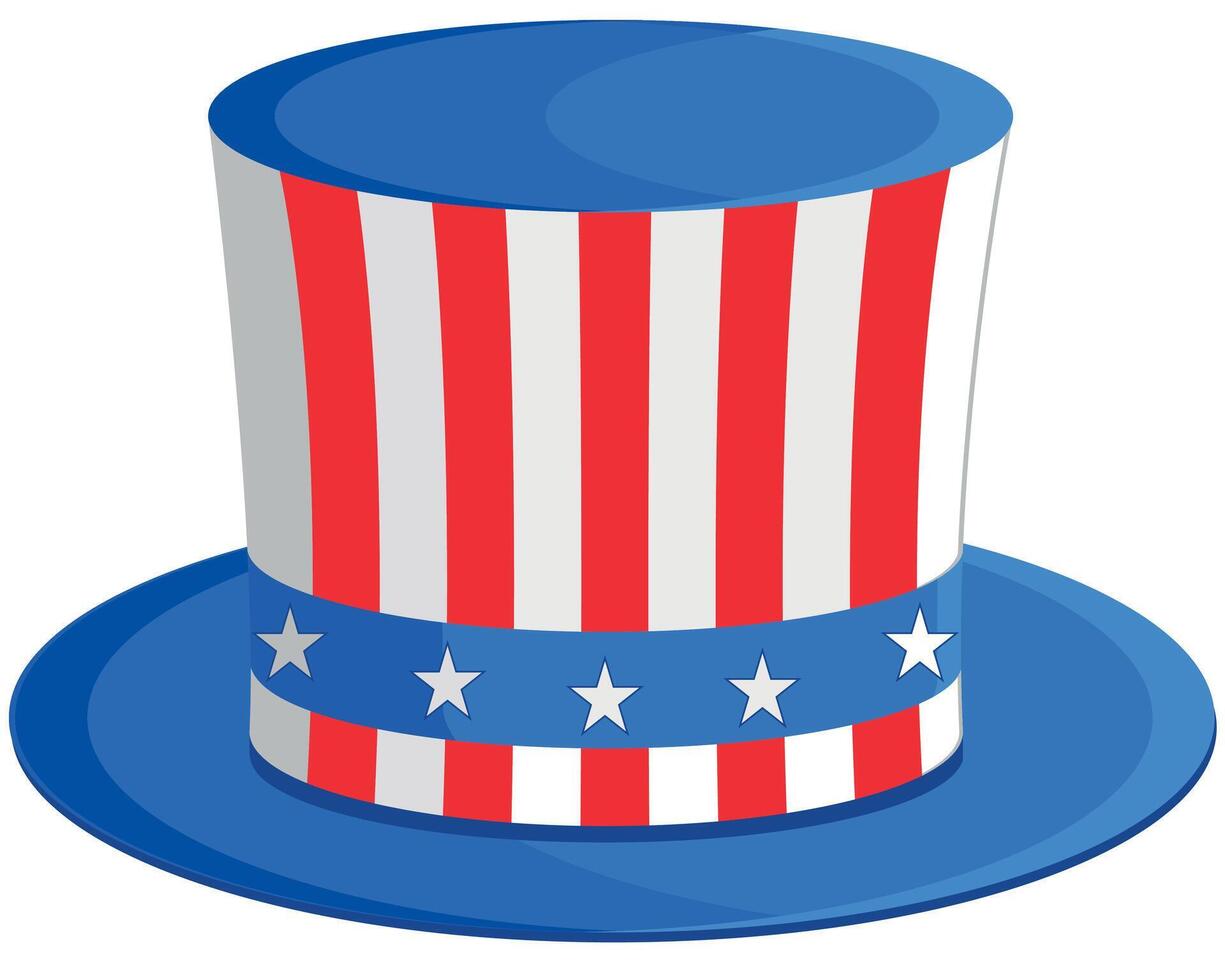 Stars and Stripes hat, US patriotic design element isolated on a white background vector