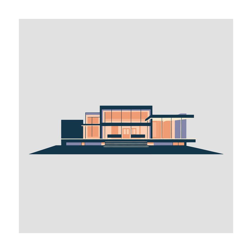 Modern house architectural illustration design vector