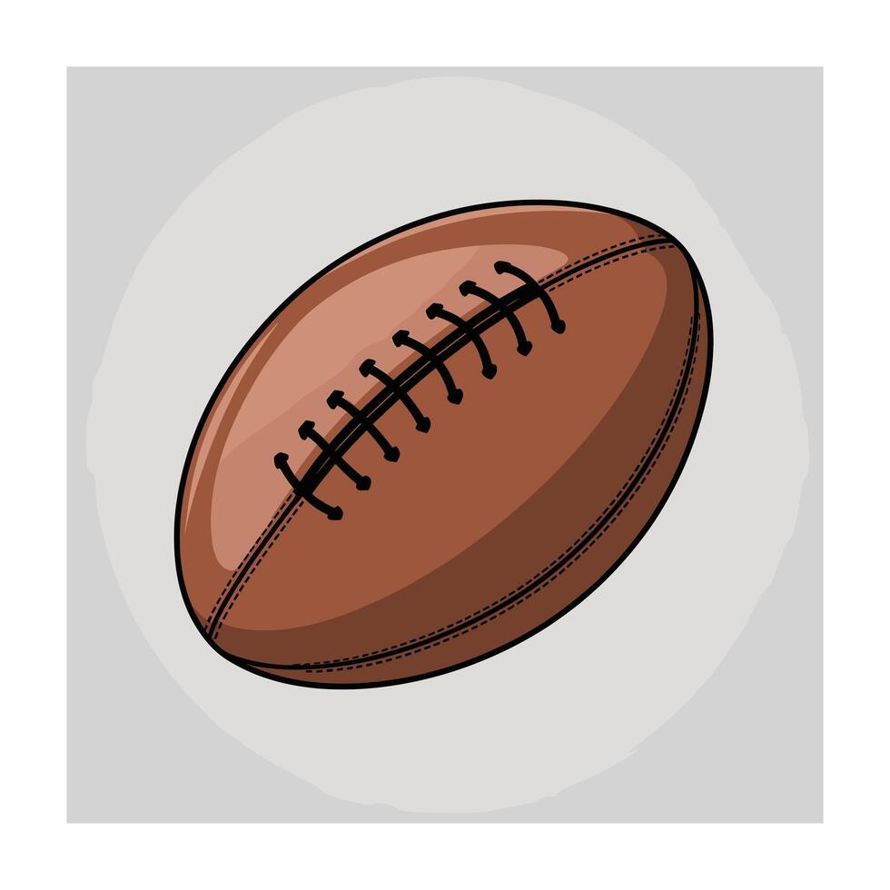 Illustration of a brown rugby ball on grey background vector