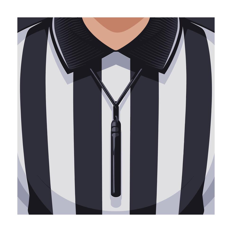 Referee uniform close up with whistle vector