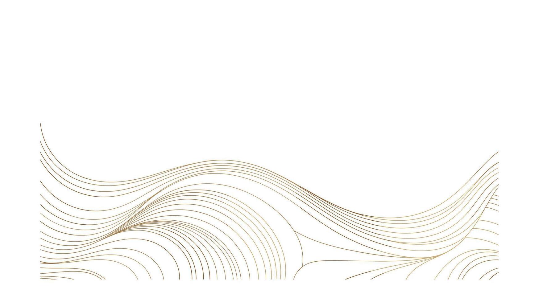 Abstract golden wave lines on white background vector