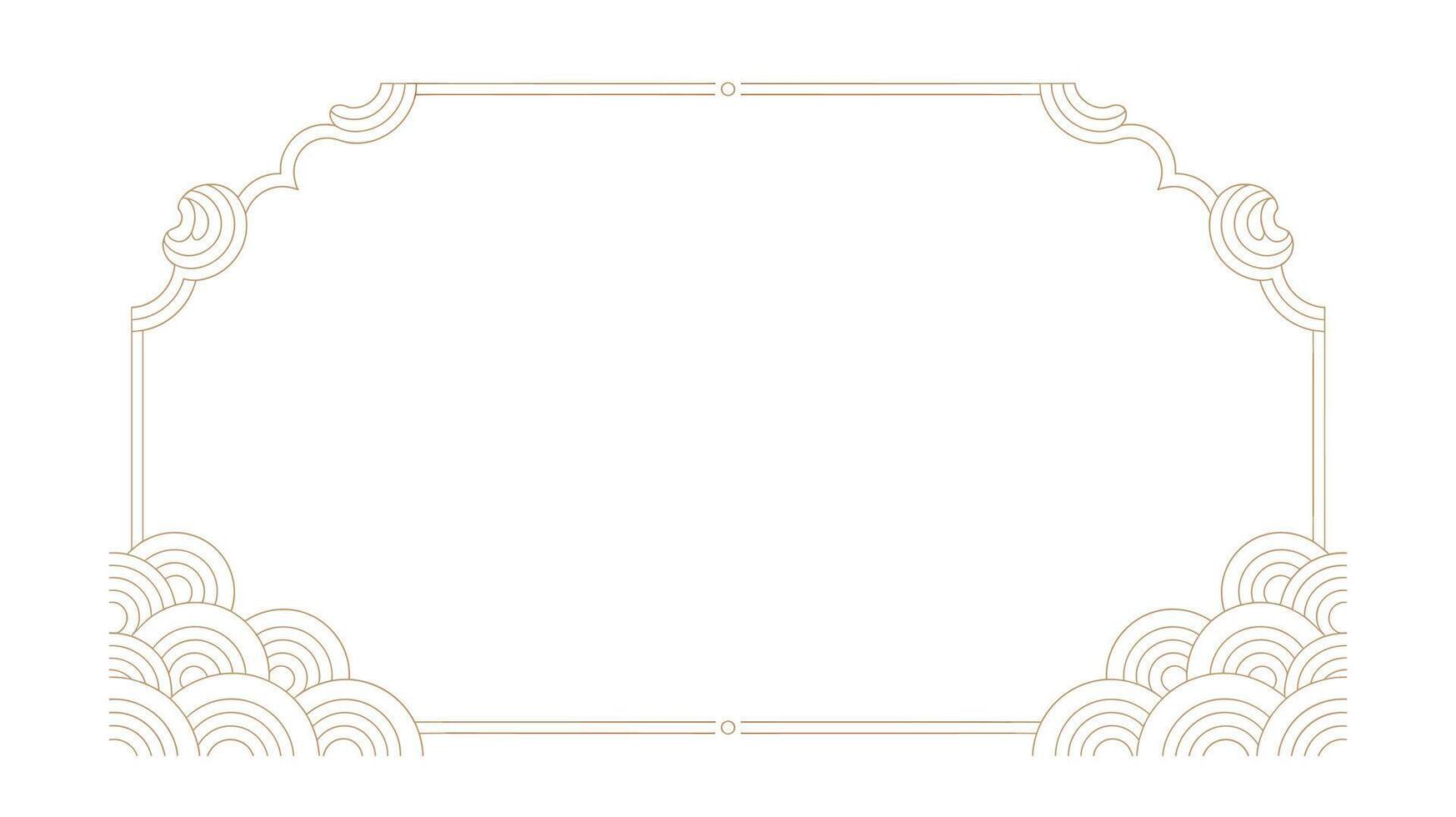 Elegant asian inspired frame border template vector