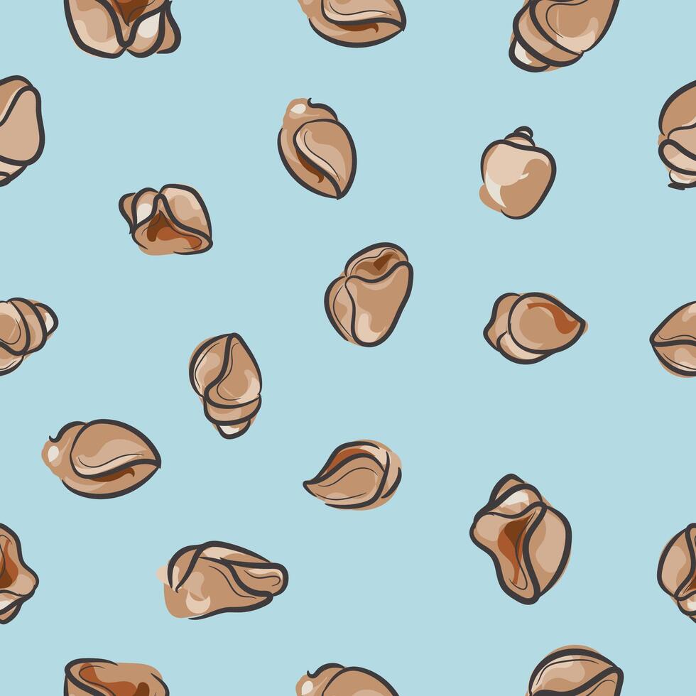 seashell seamless pattern for fabric vector