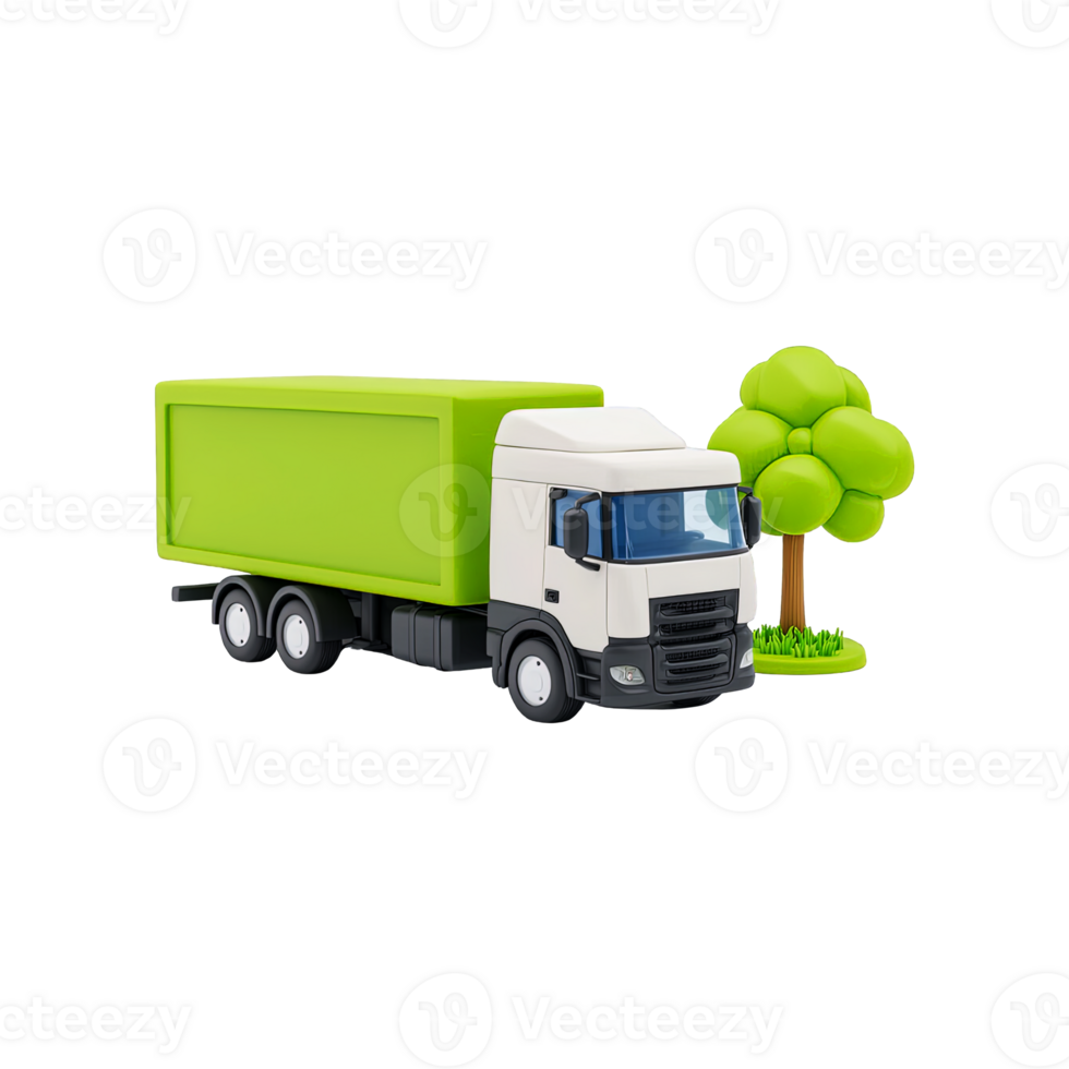 3D plasticine cargo truck transport symbol png