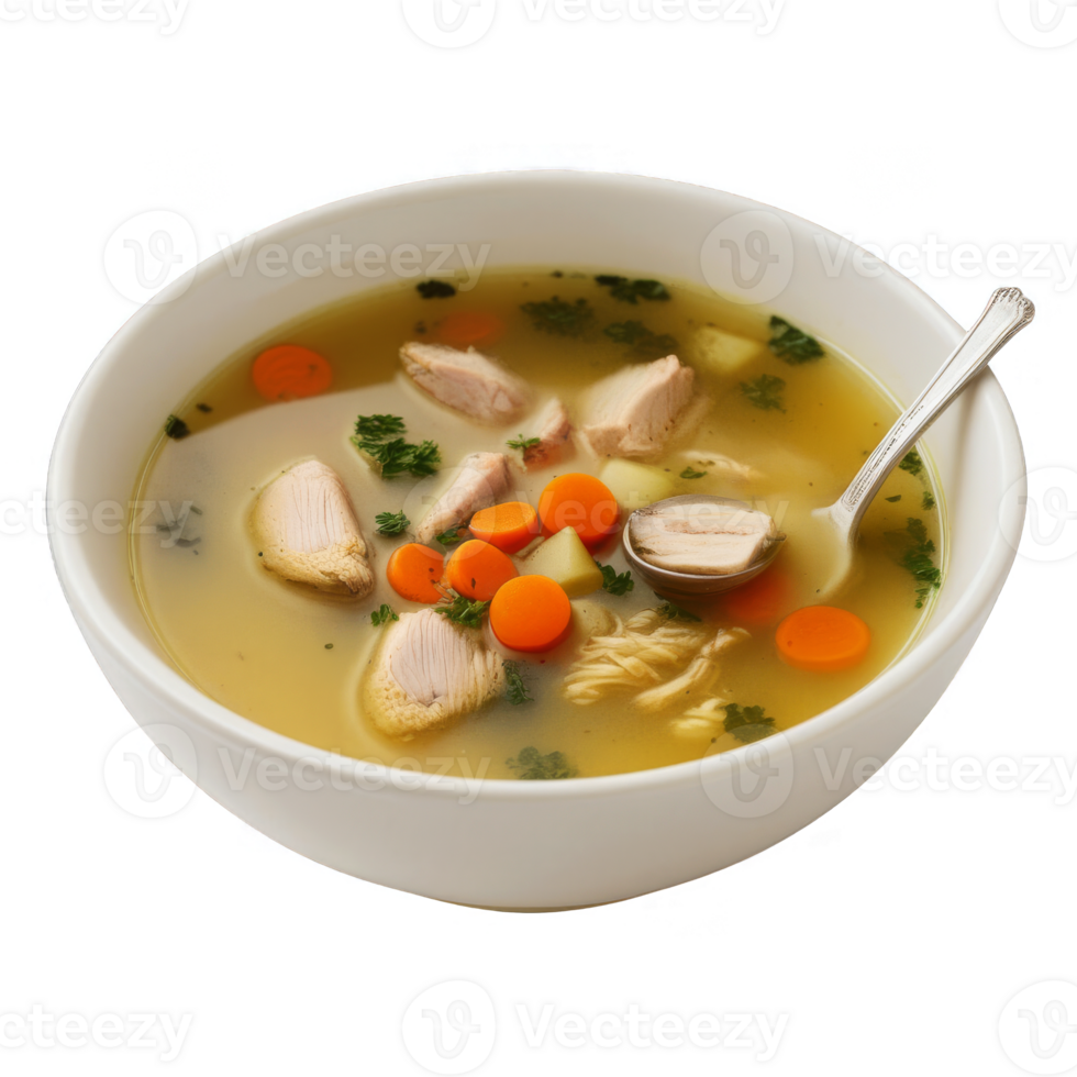 Comforting Chicken Soup Nourishing Homemade Meal png