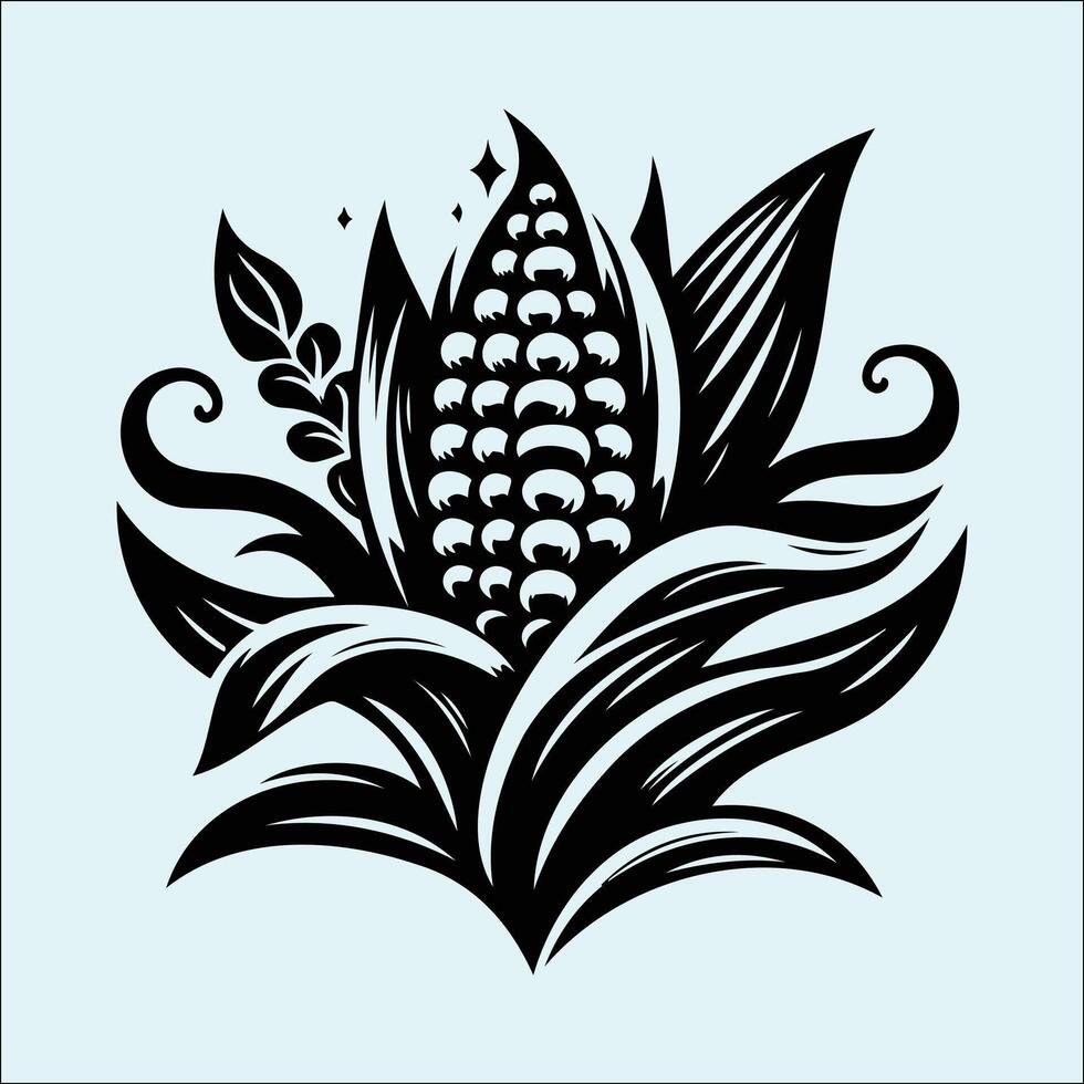 Corn Silhouette for Nature, Garden, and Sustainable Ideas vector