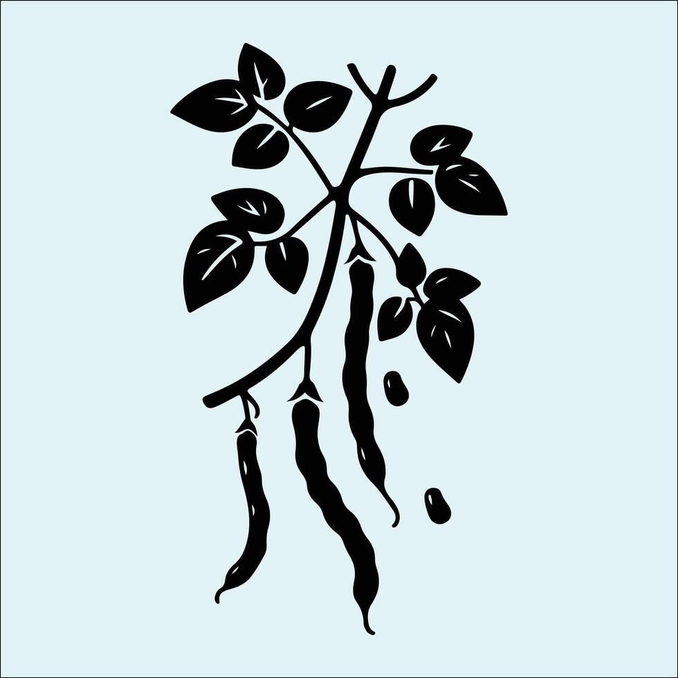 French Bean Shape Silhouette for Rural and Countryside Designs vector