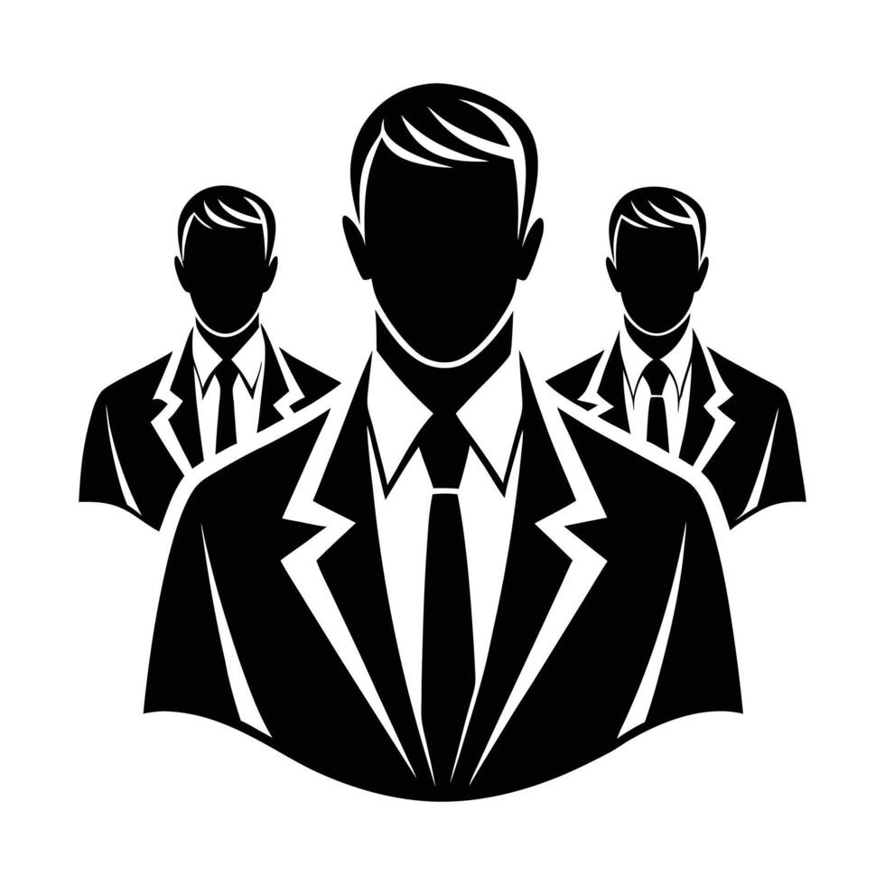 Office Colleagues Silhouette in Formal Attire vector