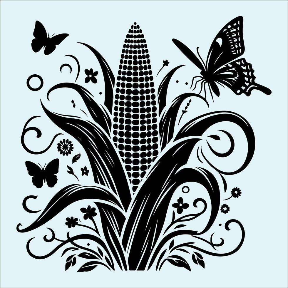 Clean Corn Silhouette for Healthy Eating Promotions vector