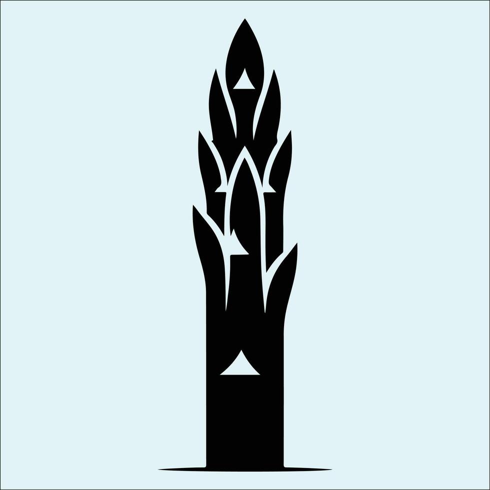 Minimal Asparagus Design Silhouette Healthy Eating vector