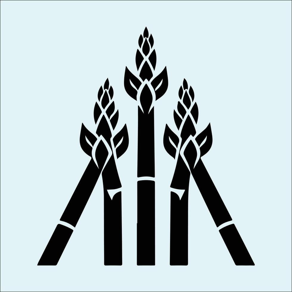 Asparagus Spear Silhouette Healthy Green Veggie Art vector