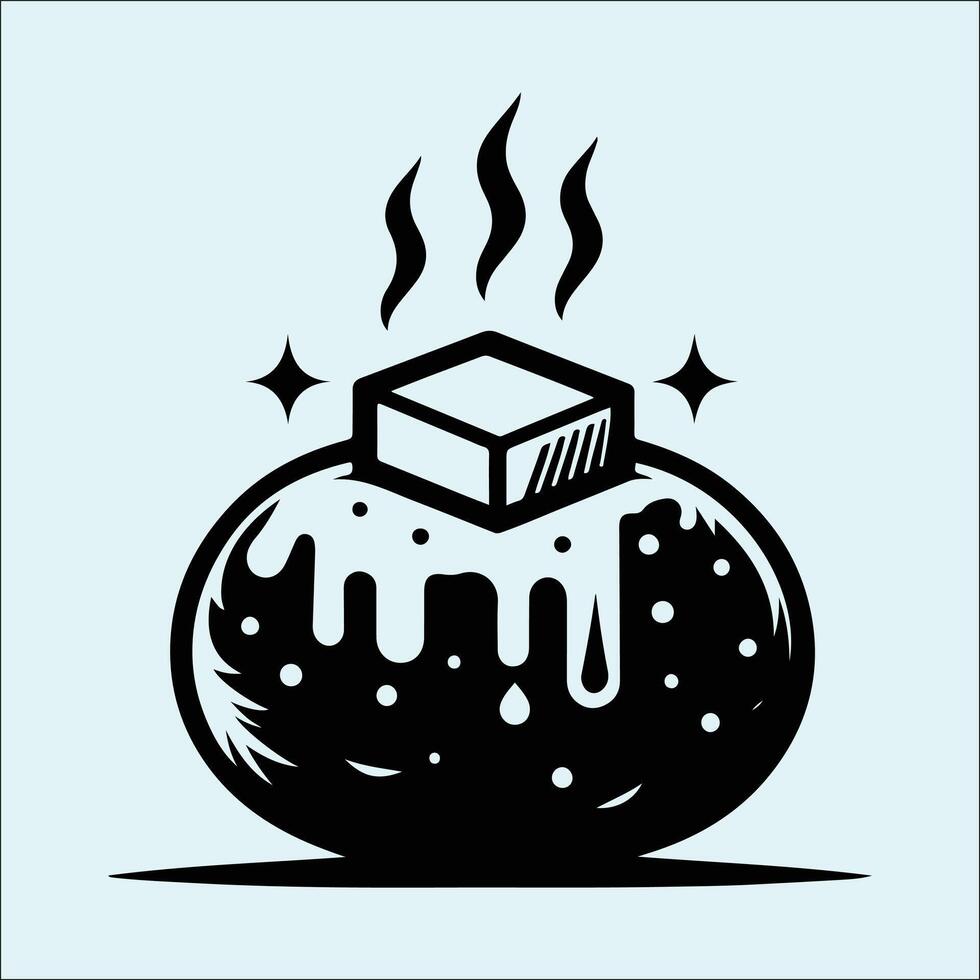 Simple Potato and Yam Outline in Black Silhouette for Culinary Artwork vector