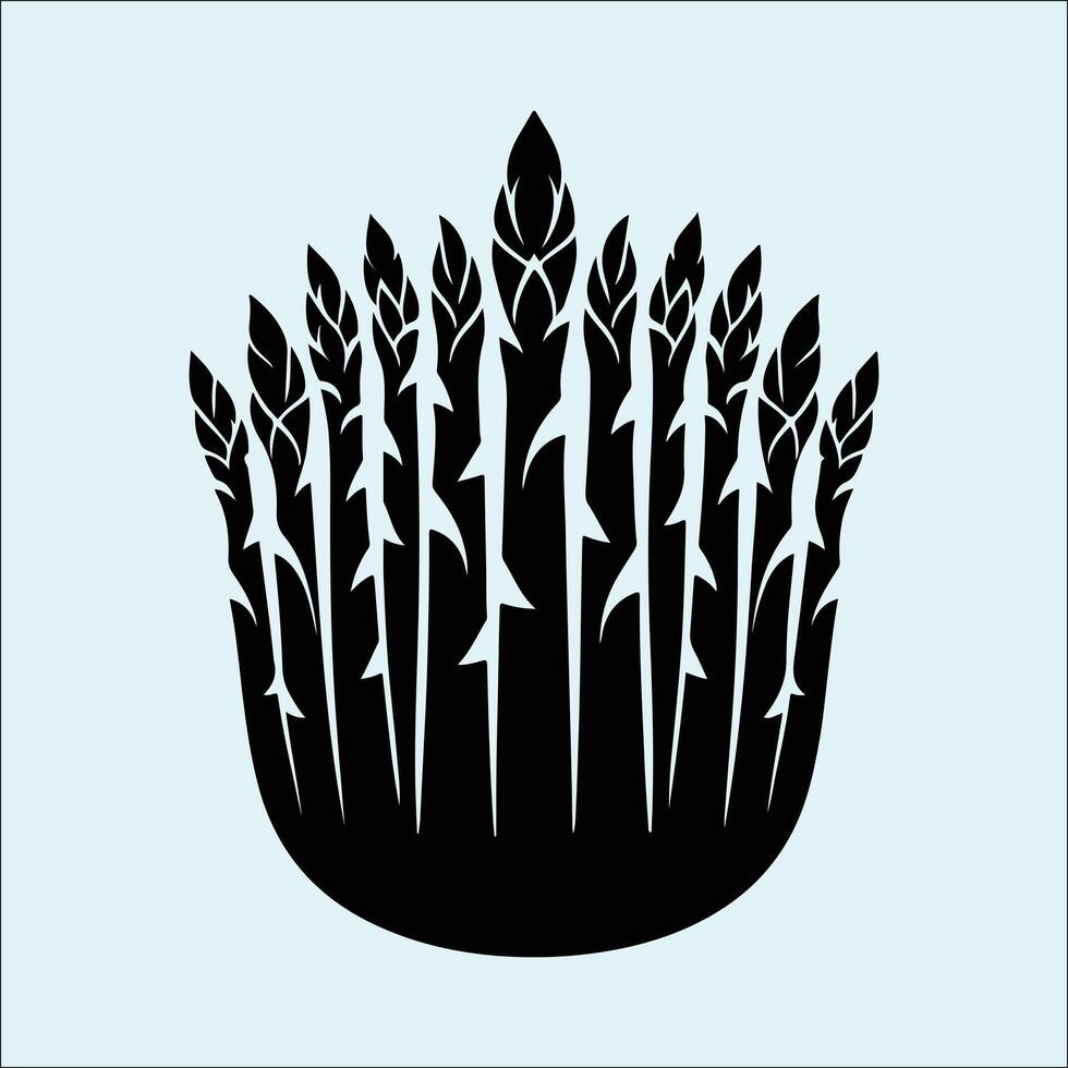 Single Asparagus Spear Silhouette for Culinary Art vector
