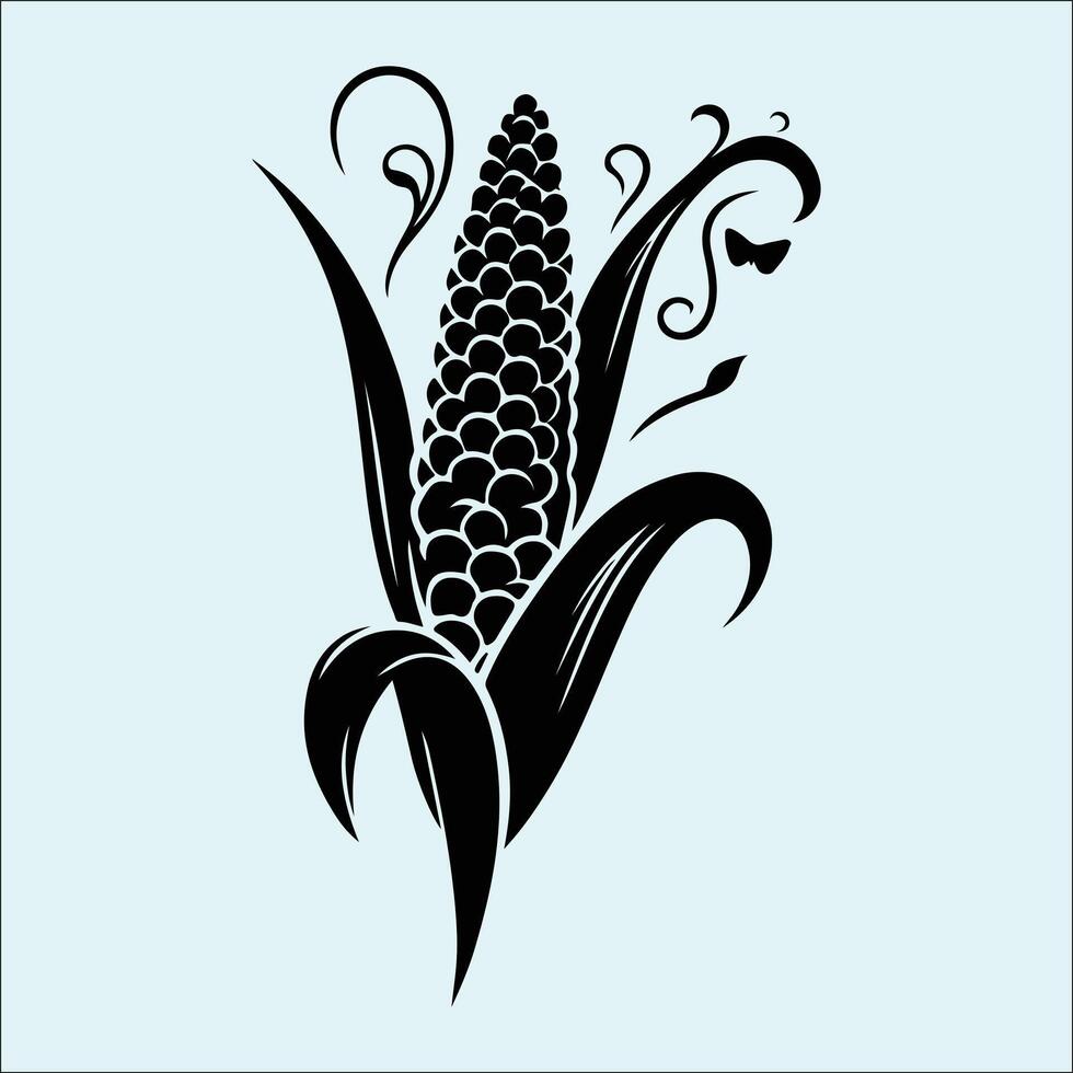 Isolated Corn Cob Silhouette for Farm and Crop Concepts vector