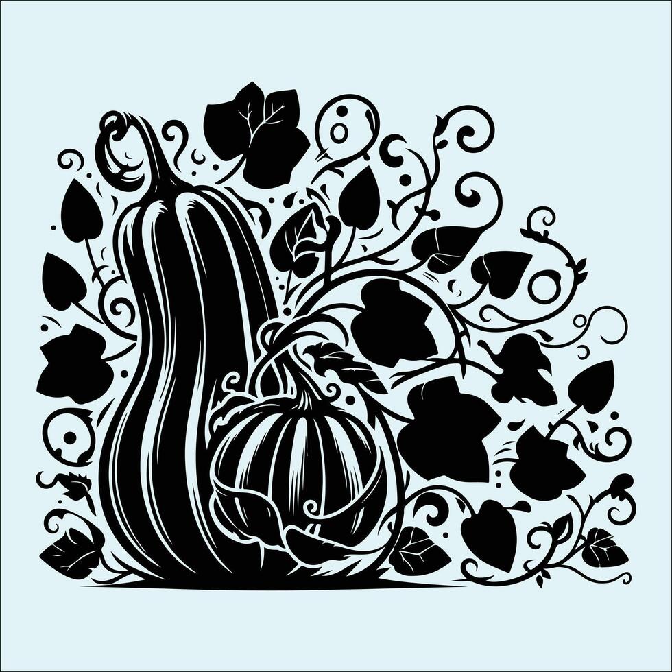 Bold Black Butternut Squash Outline for Farm Produce and Nutrition Projects vector