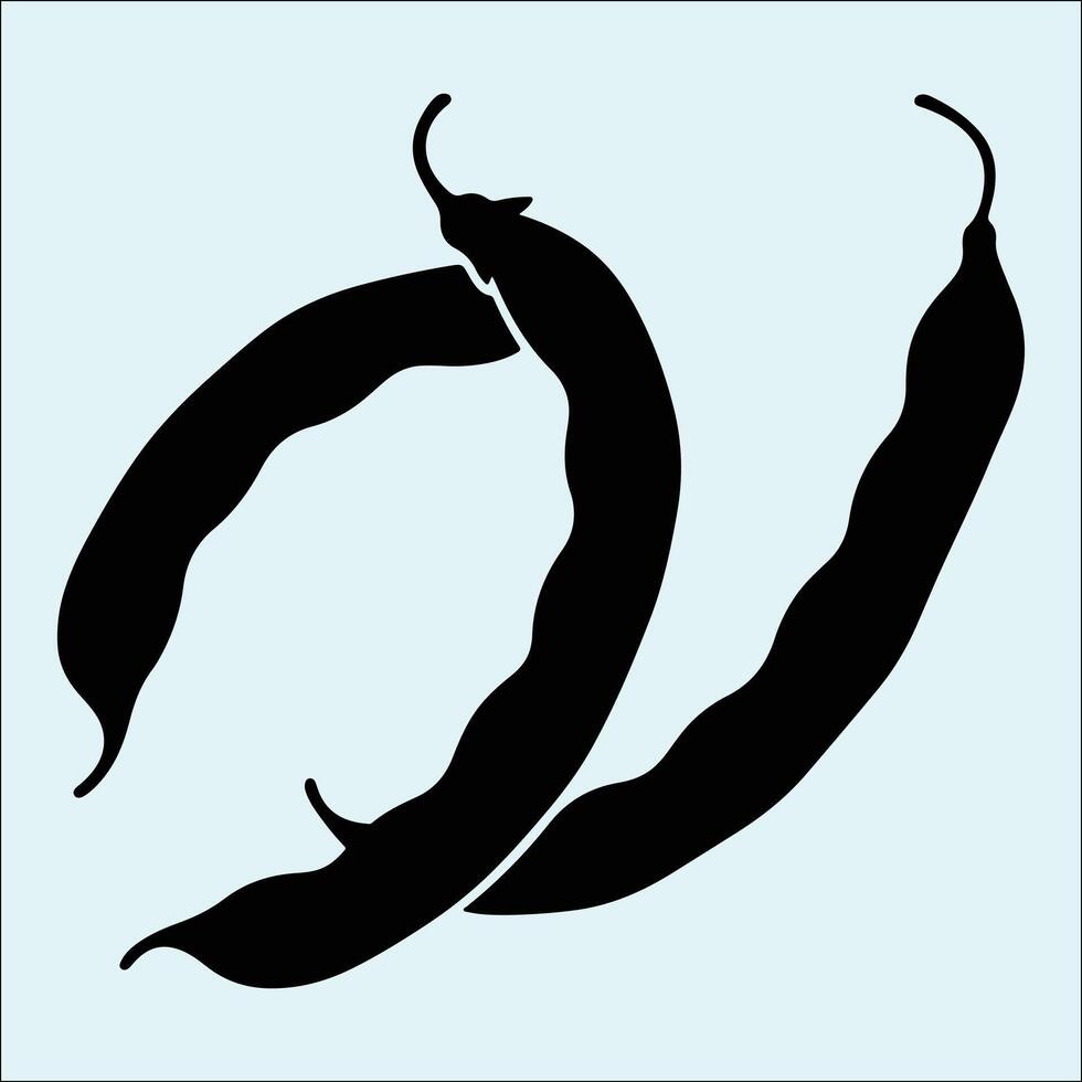 French Bean Silhouette for Farming, Kitchen, and Botanical Projects vector