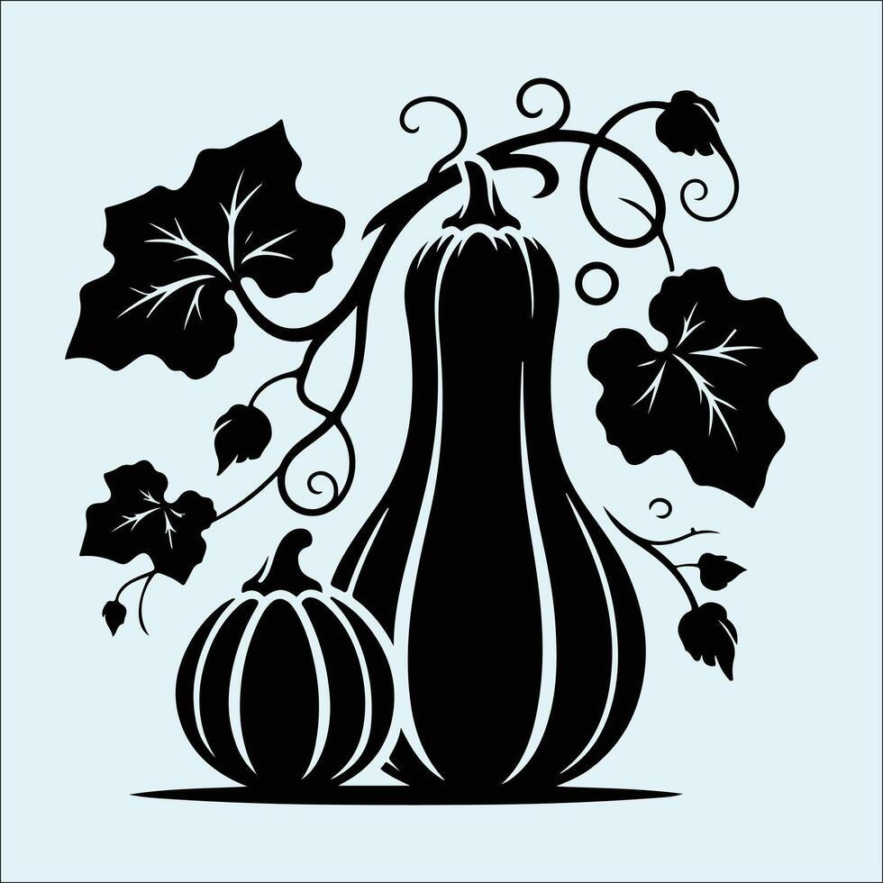 Butternut Squash Silhouette in Black Color for Autumn Harvest and Market Designs vector