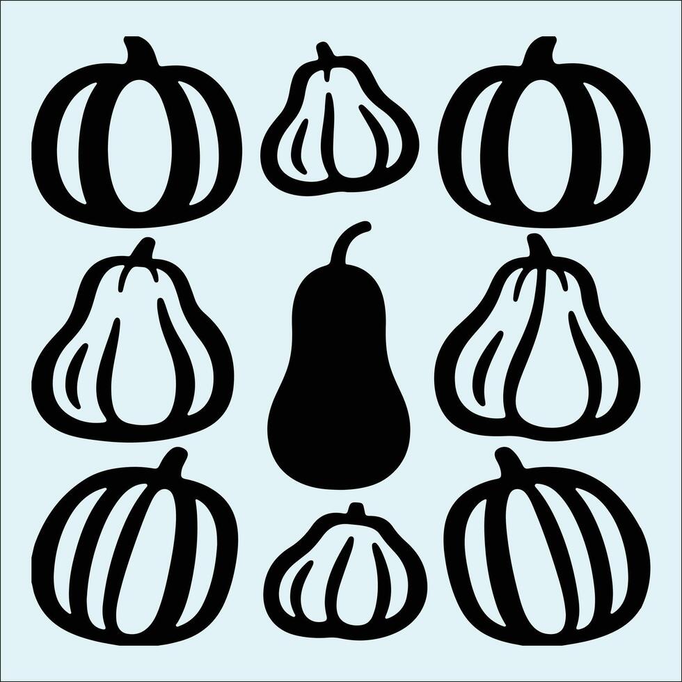 Black Butternut Squash Silhouette for Cooking and Vegetarian Design Concepts vector