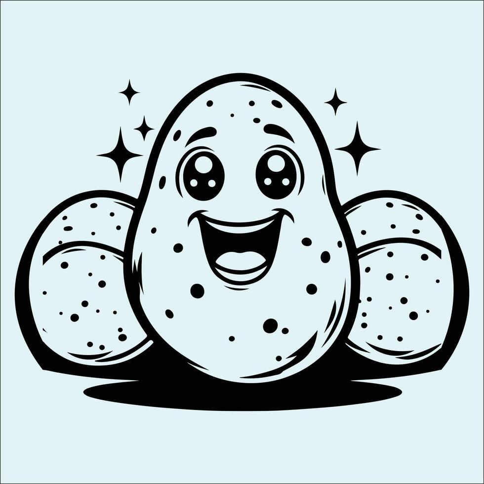 Clean Black Silhouette of Potato and Yam for Natural and Organic Food Concepts vector