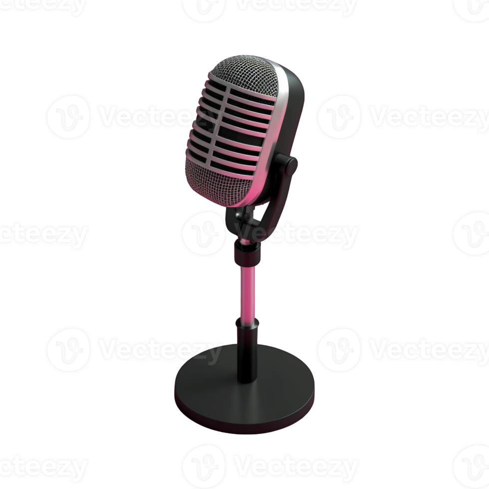 Isometric microphone illustration audio recording equipment png