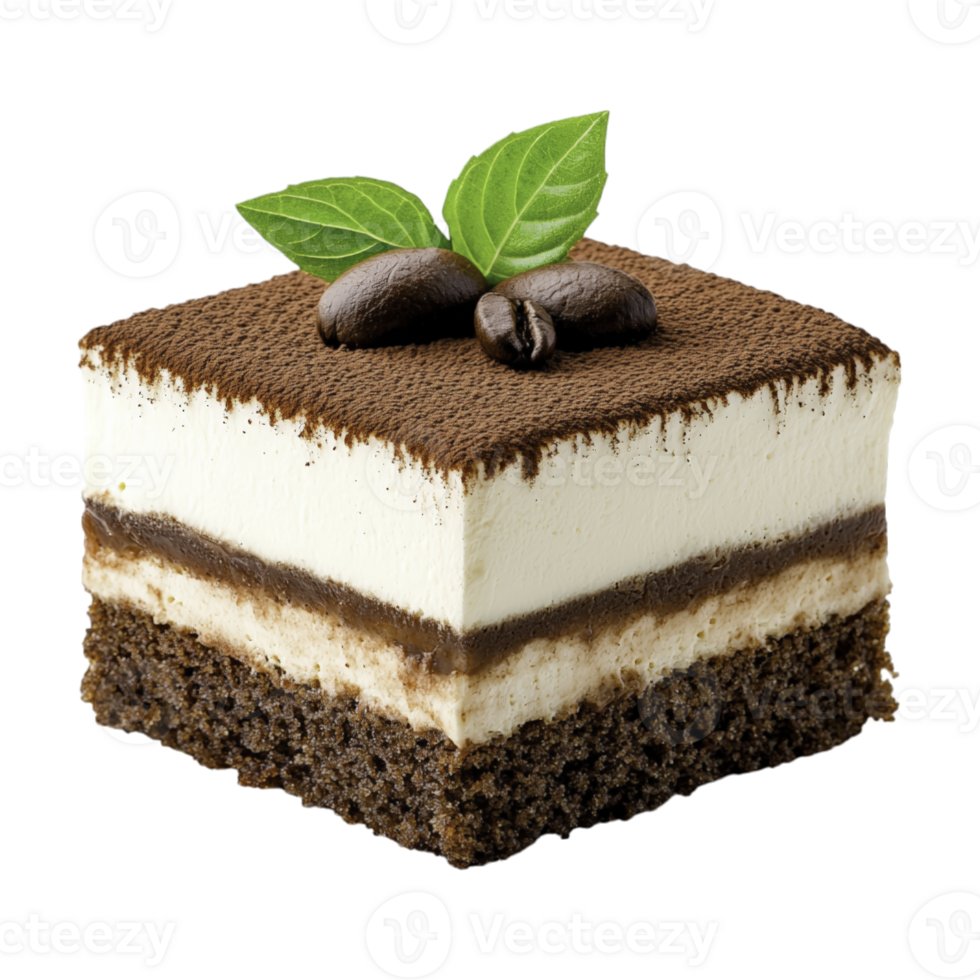 Classic tiramisu single serving layered dessert png