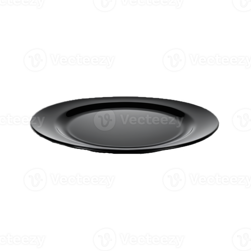 Black plate transparent background minimalist png
