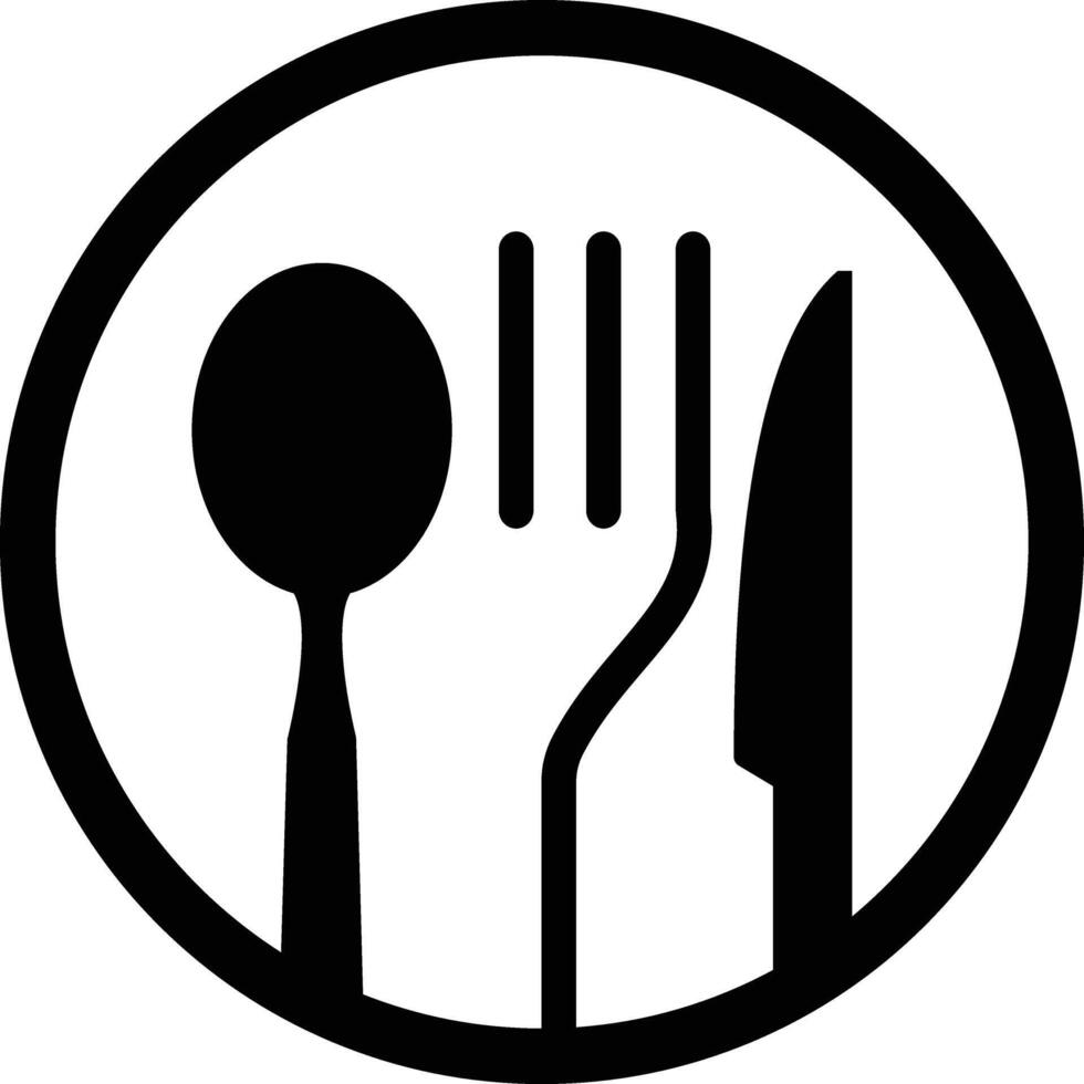 Fork, spoon, knife and plate icon. Menu symbol. Tableware instruments. Restaurant icon. Food, plate, fork, knife, spoon, cutlery icon.. isolated on white background. vector
