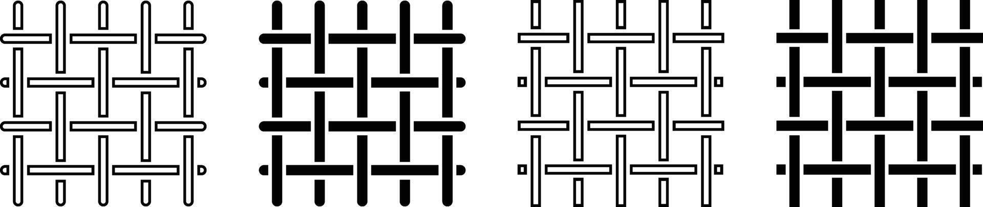 Textile fabric icons. Textile symbol, a set of black and white stripes on a white background. design in trendy style vector