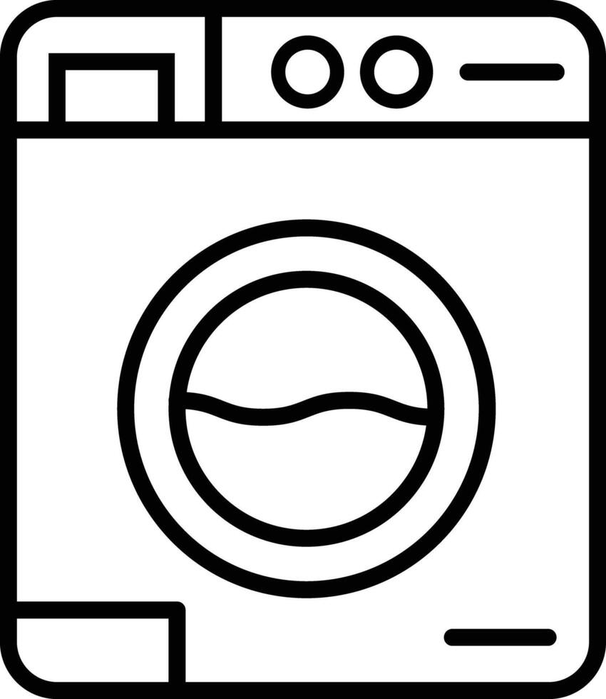Washing machine icon. linear style. a black and white illustration of a washing machine vector