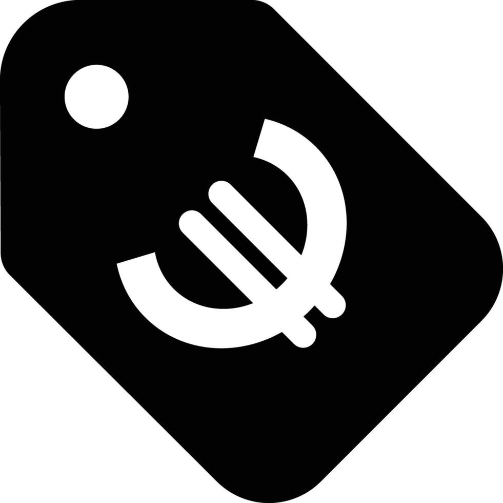 Euro Sale price tag icon. black design in trendy style. isolated on white background vector
