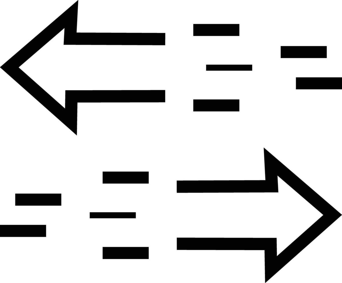 arrows icon. two arrows pointing in different directions. Outline two arrows. icon for web design isolated on white background. black design. vector