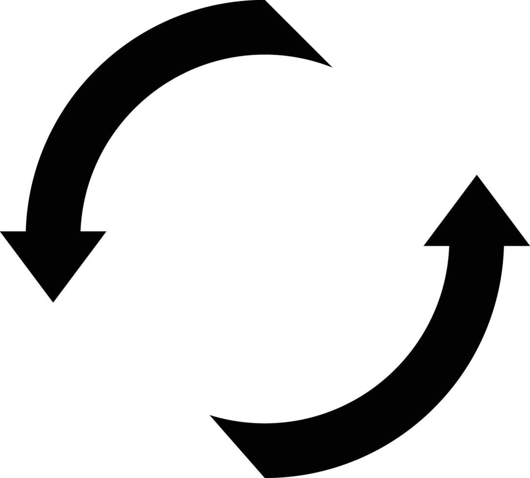 cyclic rotation icon. black and white circular arrow pointing to the left. Flat icon of cyclic rotation, recycling. vector