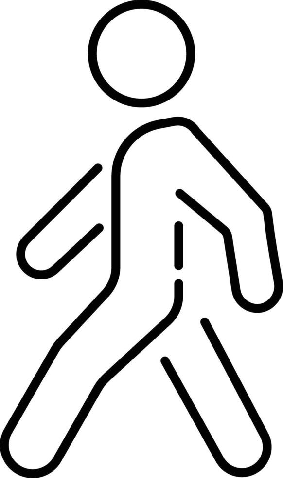 Walk line icon. Simple outline style. Pedestrian, walkway concept symbol. black and white line drawing of a man walking. illustration isolated on white background vector