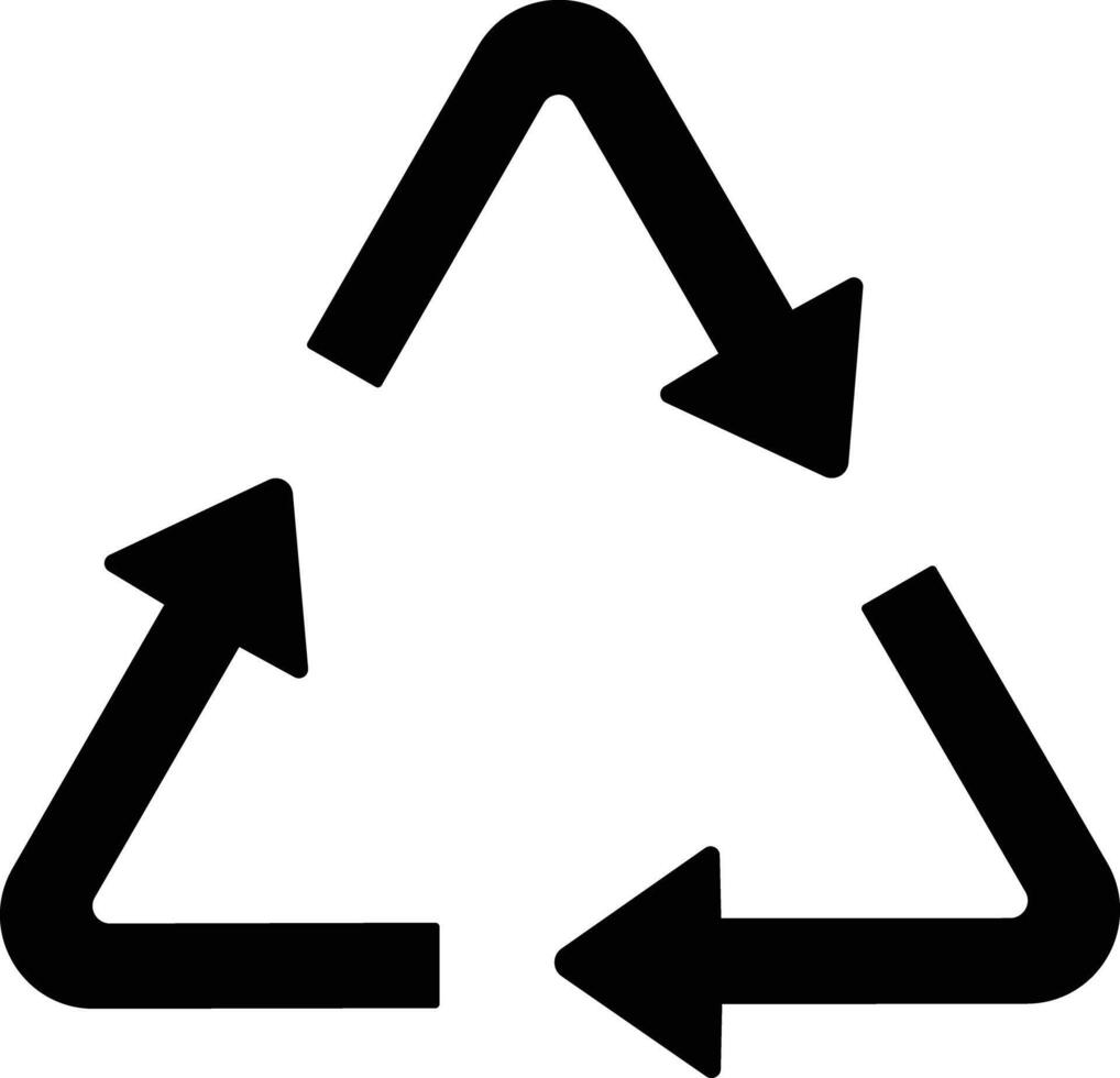 Black recycling icon, with circular arrows, black and white recycling symbol with arrows pointing in different directions vector