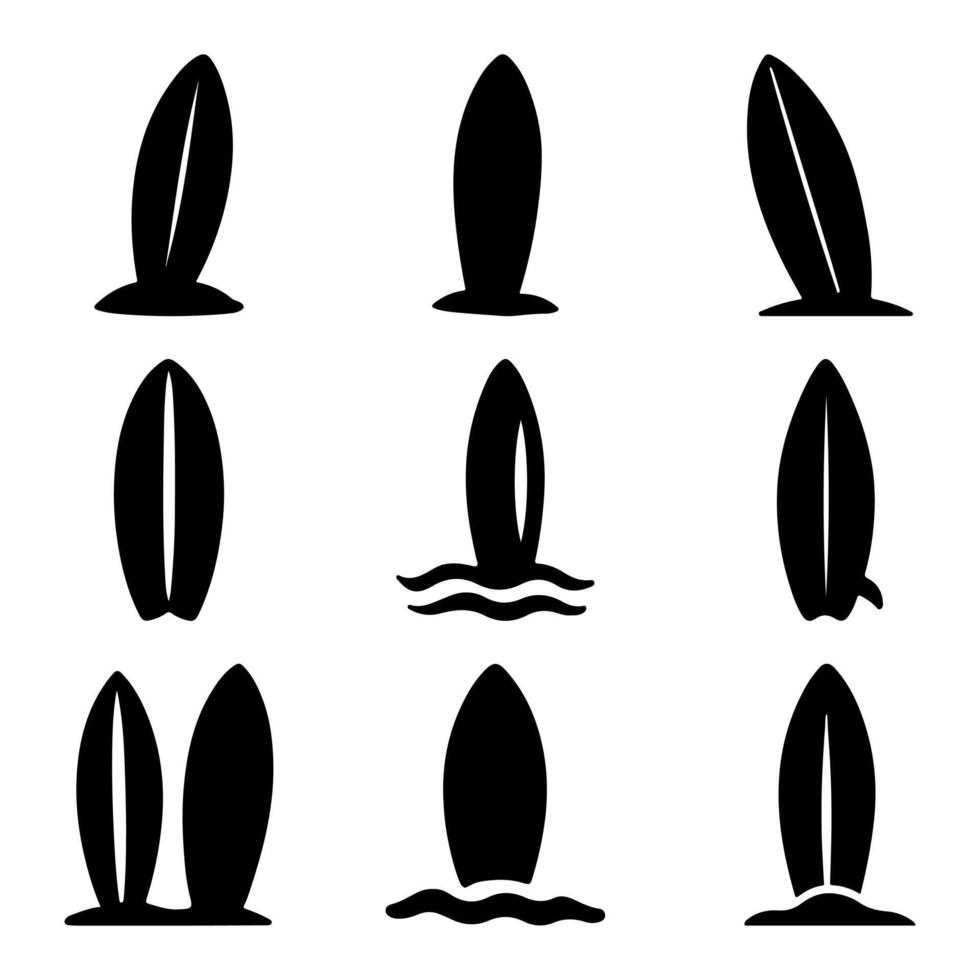 Set of surfboard icon pack collection vector