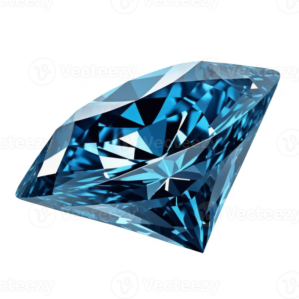 Blue diamond gemstone precious jewel isolated png